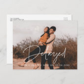 Verzögerung der Hochzeitsankündigung Postkarte (Vorne/Hinten)