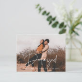 Verzögerung der Hochzeitsankündigung Postkarte (Stehend Vorderseite)