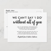 Verzögerung des Datums kann nicht sagen, dass ich  Ankündigungspostkarte (Vorne/Hinten)