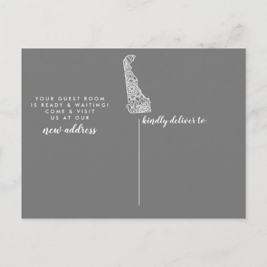 VERZÖGERUNG Staat-Umstiegskarte Ankündigungspostkarte (Rückseite)