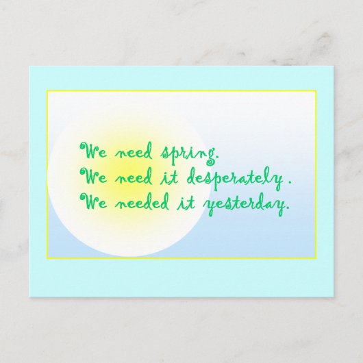 verzweifelt nach Frühling suchen Postkarte (Vorderseite)