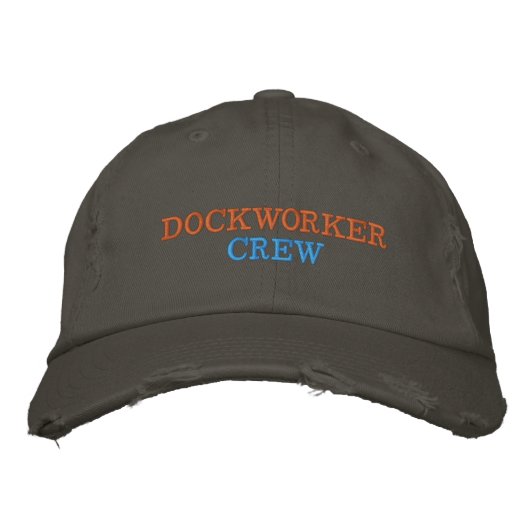Verzweifelte Dockarbeiter-Crew Bestickte Baseballkappe (Vorderseite)