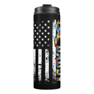 Verzweifelte Retro-Vintage-Amerikanische-Flagge-Au Thermosbecher