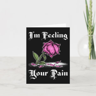 Verzweifelte rosa Rose mit weißem Text Karte