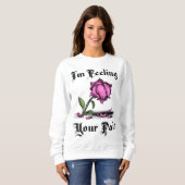 Verzweifelte rosa Rose Sweatshirt (Vorne ganz)