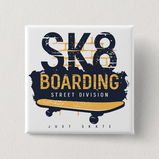 Verzweifelte SK8-Boarding-Street-Division Button (Vorderseite)