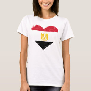 Verzweifeltes Ägypten-Flagge-Herz Damen Weiß T-Shirt