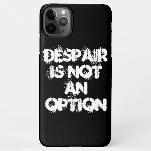 Verzweiflung ist keine Option Schwarz-weißer Glaub iPhone Hülle (Rückseite)