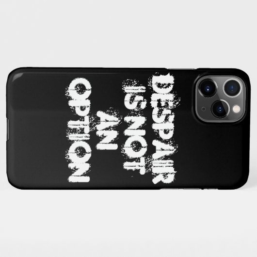 Verzweiflung ist keine Option Schwarz-weißer Glaub iPhone Hülle (Rückseite (Horizontal))