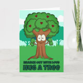 Verzweigen mit Liebe, die einen Baum umarmen Dankeskarte (Vorderseite)