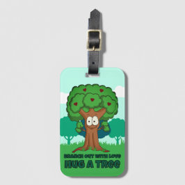 Verzweigen mit Liebe, die einen Baum umarmen Gepäckanhänger