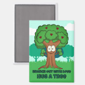 Verzweigen mit Liebe, die einen Baum umarmen Magnet (Vorderseite/Rückseite)