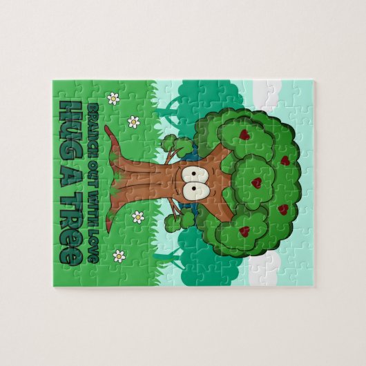 Verzweigen mit Liebe, die einen Baum umarmen Puzzle (Horizontal)