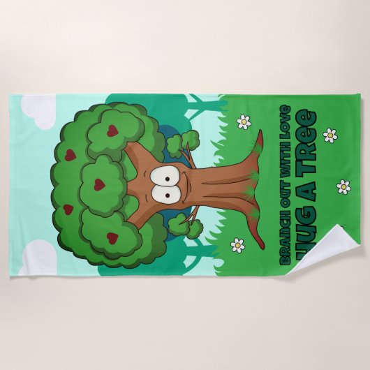 Verzweigen mit Liebe, die einen Baum umarmen Strandtuch (Vorderseite)