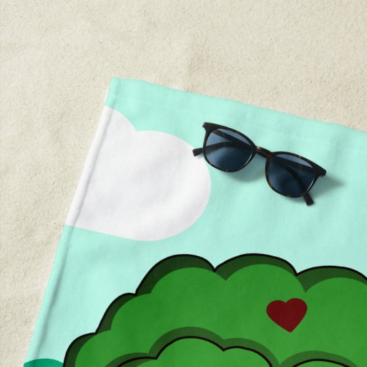 Verzweigen mit Liebe, die einen Baum umarmen Strandtuch (Beispiel)