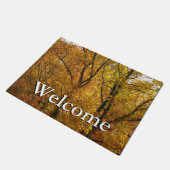 Verzweigungen gelber Blätter Heller Herbst farbenf Fußmatte (Schrägansicht)