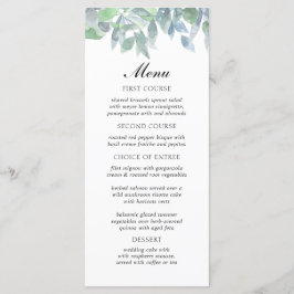 Verzweigungen von Wasserfarben Blätter mit der Hoc Menükarte