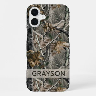 Verzweigungen Wald Tarnung Personalisiert iPhone 16 Plus Hülle