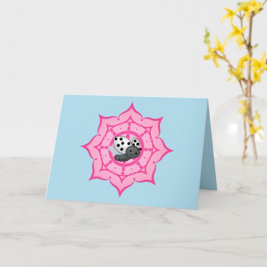 Vesak Buddha Ladybug Karte (Gelbe Blume)