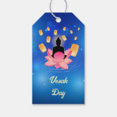 Vesak Day Buddha auf Lotus Lantern Vaisakha Geschenkanhänger (Rückseite)