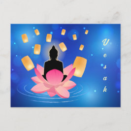 Vesak Day Buddha auf Lotus Lantern Vaisakha Postkarte