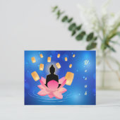 Vesak Day Buddha auf Lotus Lantern Vaisakha Postkarte (Stehend Vorderseite)