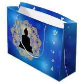 Vesak Day Buddha und Mandala Vaisakha Purnima Große Geschenktüte (Rückseite Schrägansicht)