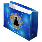 Vesak Day Buddha und Mandala Vaisakha Purnima Große Geschenktüte (Vorderseite Schrägansicht)
