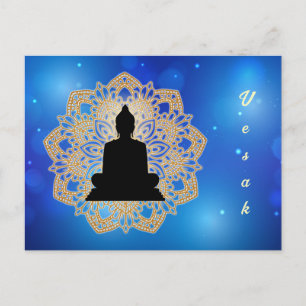 Vesak Day Buddha und Mandala Vaisakha Purnima Postkarte