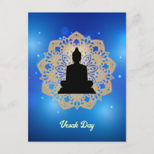 Vesak Day Buddha und Mandala Vaisakha Purnima Postkarte