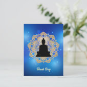 Vesak Day Buddha und Mandala Vaisakha Purnima Postkarte (Stehend Vorderseite)
