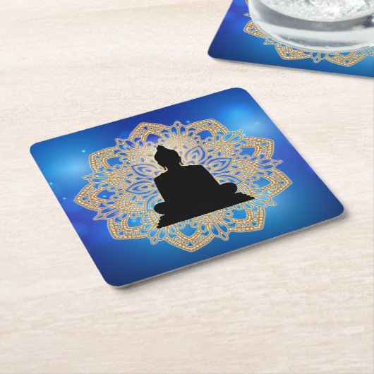 Vesak Day Buddha und Mandala Vaisakha Purnima Rechteckiger Pappuntersetzer (angewinkelt)