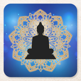 Vesak Day Buddha und Mandala Vaisakha Purnima Rechteckiger Pappuntersetzer