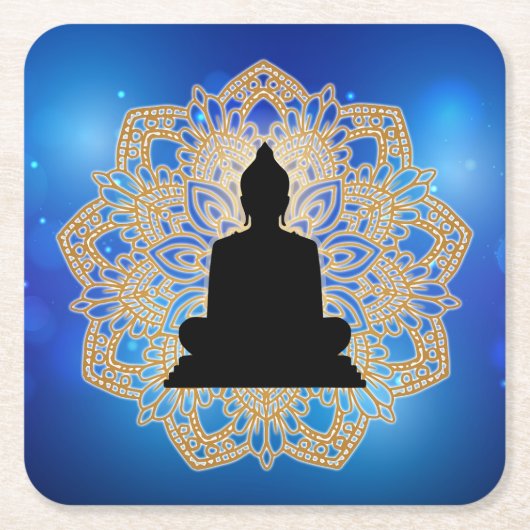 Vesak Day Buddha und Mandala Vaisakha Purnima Rechteckiger Pappuntersetzer (Vorderseite)