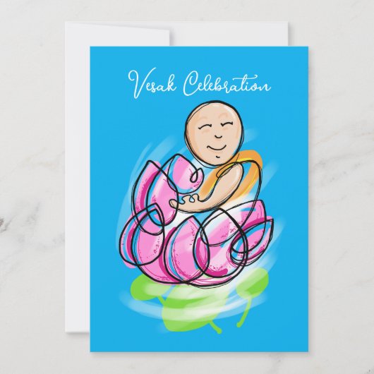 Vesak Lotus Monk Zen Einladung (Vorderseite)