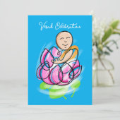 Vesak Lotus Monk Zen Einladung (Stehend Vorderseite)