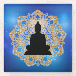 Vesak-Tag Buddha und Mandala Vaisakha Purnima Glasuntersetzer