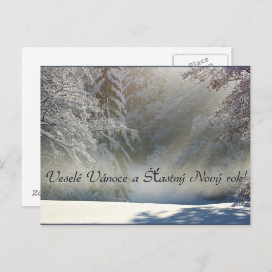 Veselé Vánoce a Šťastný Nový rok! Postkarte (Vorne/Hinten)