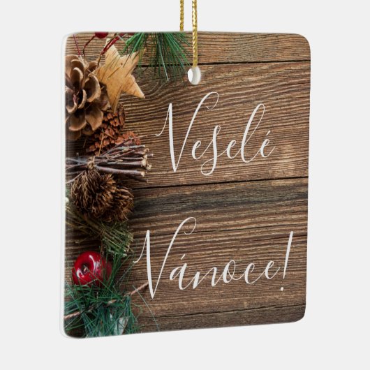 Veselé Vánoce Chrsitmas Verzierung Keramikornament (Rechts)