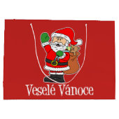 Vesele Vanoce Czech Santa Holiday Red Große Geschenktüte (Rückseite)