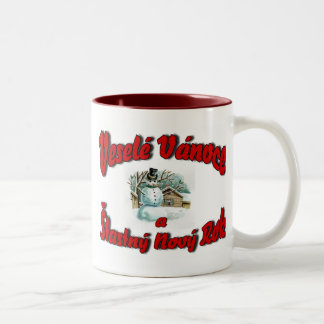 Veselé Vánoce ein Šťastný Nový Rok Zweifarbige Tasse