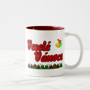 Veselé Vánoce - frohe Weihnachten auf Tschechen! Zweifarbige Tasse