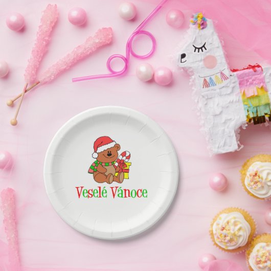Vesele Vanoce Tschechische Weihnachtsbären Teller (Party)