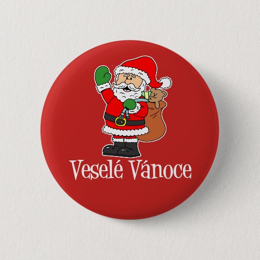 Vesele Vanoce Tschechische Weihnachtsfeier Weihnac Button (Vorderseite)