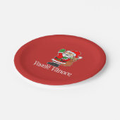 Vesele Vanoce Tschechischer Weihnachtsmann (RED) Pappteller (Schrägansicht)