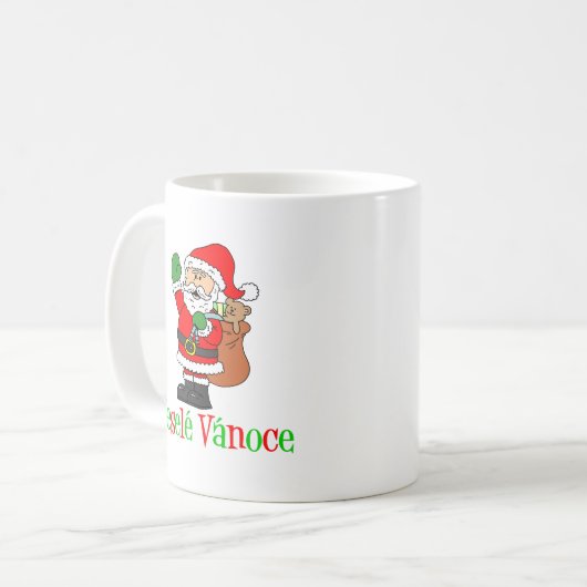 Vesele Vanoce tschechisches Weihnachten Sankt Kaffeetasse (Vorderseite Links)