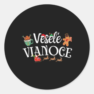 Veselé Vianoce Slovak Merry Christmas Vesele Viano Runder Aufkleber