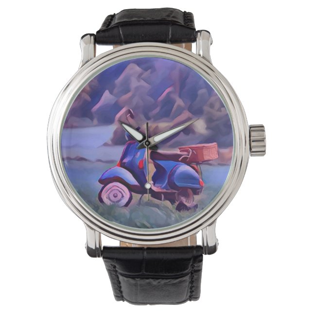 Vespa, de foto a Artwork Armbanduhr (Vorderseite)