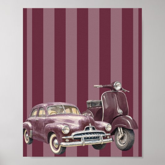 Vespa Oldtimer-Wandkunst Poster (Vorne)