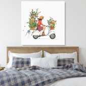 Vespa Scooter meisje met bloemen Leinwanddruck (Insitu (Schlafzimmer))